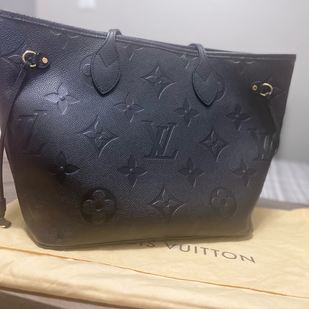Authentic black LV tote bag NWOT .